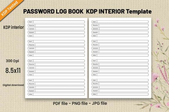 Download Password Log Book-KDP Interiors Template - Interiors Collection