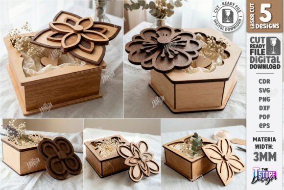 Download Flower Gift Boxes Laser Cut Bundle | CNC - Bundle Collection