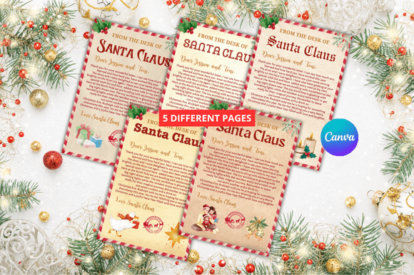 Download 5 Letter from Santa Template Bundle - Bundle Collection