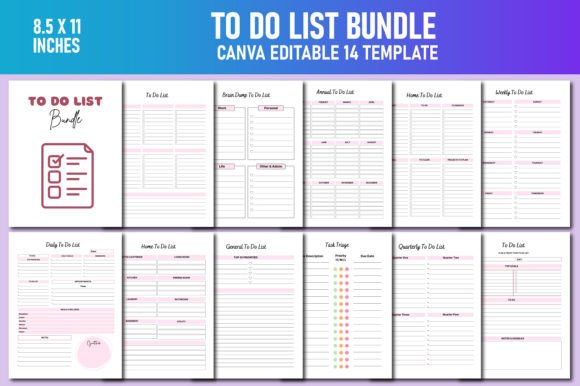 Download To Do List Bundle Canva KDP - Bundle Collection