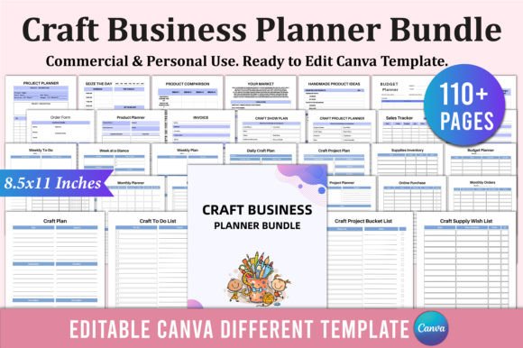Download Craft Business Planner Bundle for Canva - Bundle Collection