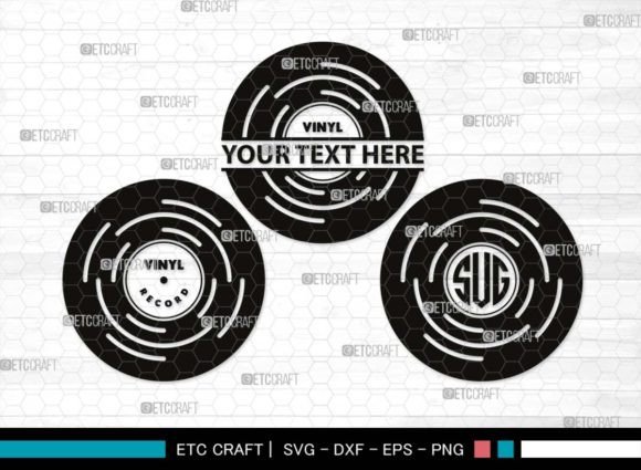 Download Vinyl Record Monogram, Record Album Svg - Record Collection