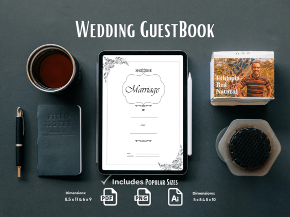 Download Wedding Guest Book KDP Interior - Guest book Collection