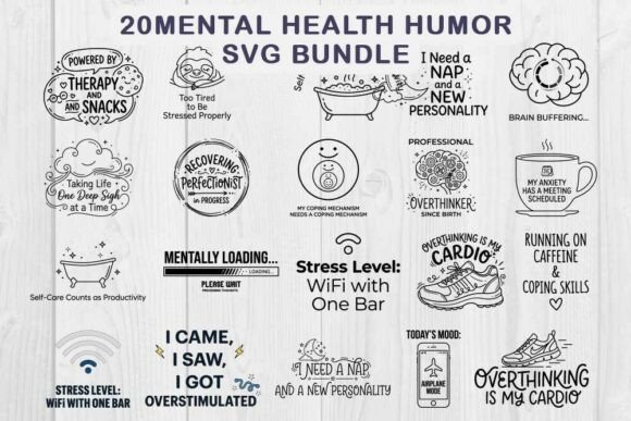 Download Mental Health Humor SVG Bundle - Bundle Collection