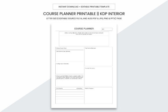 Download Course Planner Kdp Interior Printable - Interior printable Collection