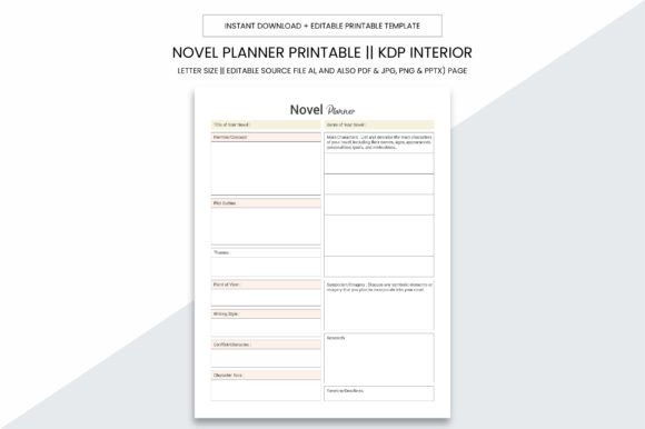 Download Novel Planner Kdp Interior Printable - Interior printable Collection