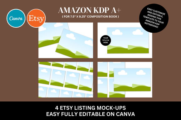 Download Amazon KDP a+ Canva Mockup Bundle - Bundle Collection