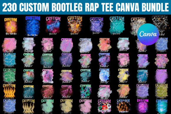 Download 230 Custom Bootleg Rap Tee Canva Bundle - Bundle Collection