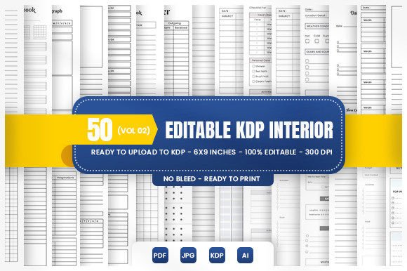 Download 50 Editable KDP Interior Bundle Vol(02) - Bundle Collection