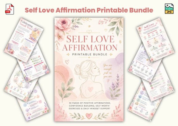 Download Self Love Affirmation Printable Bundle - Bundle Collection
