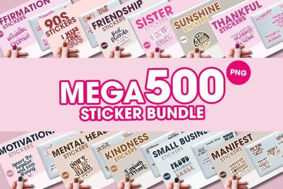 Download Mega Printable PNG Sticker Bundle - Bundle Collection