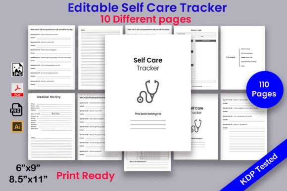 Download Self Care Tracker KDP Interior Printable - Interior printable Collection