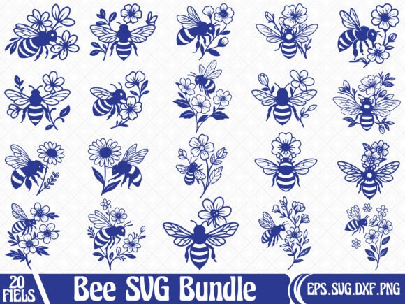 Download Floral Bee SVG Bundle Pack - Bundle Collection