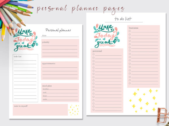 Download Personal Planner Pages Letter Size - Planner page Collection